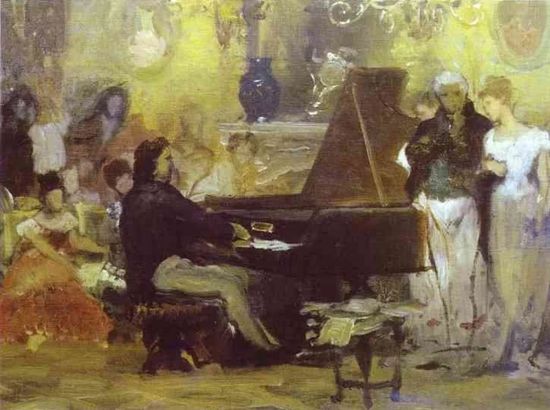 Henryk Siemiradzki - 123, Chopin si esibisce nella sala degli ospiti di Anton Radziville a Berlino nel 1829, bozzetto